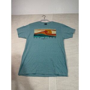 White Mountain San Diego California Graphic T-Shirt Teal Blue Mens Size M